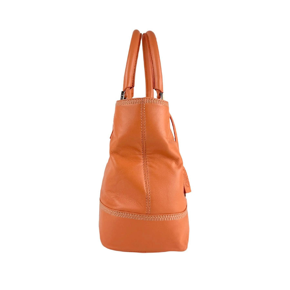 Loewe handbag silver leather Anagram orange Silver Orange